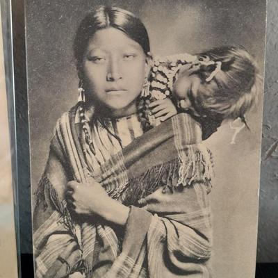 Antique black & White post cards of Native American Chiefs, Bison, and more Huffman