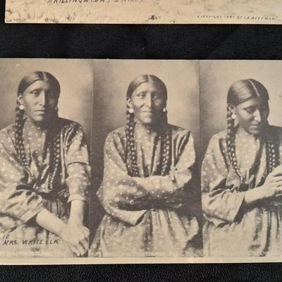 Antique black & White post cards of Native American Chiefs, Bison, and more Huffman