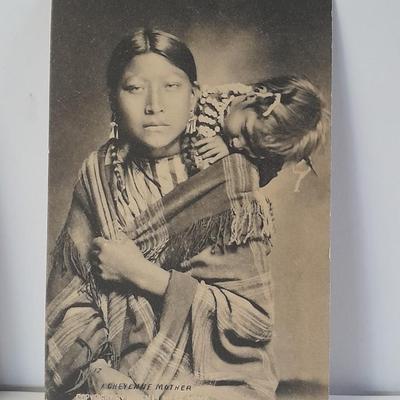 Antique black & White post cards of Native American Chiefs, Bison, and more Huffman