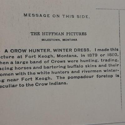 Antique black & White post cards of Native American Chiefs, Bison, and more Huffman