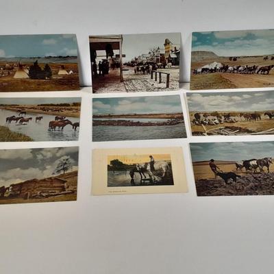 Vintage Color postcards International the Huffman Pictures of the Old West, Cowboy's, Native American's
