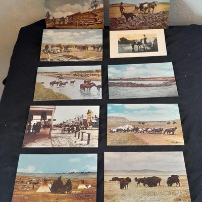 Vintage Color postcards International the Huffman Pictures of the Old West, Cowboy's, Native American's
