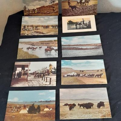 Vintage Color postcards International the Huffman Pictures of the Old West, Cowboy's, Native American's