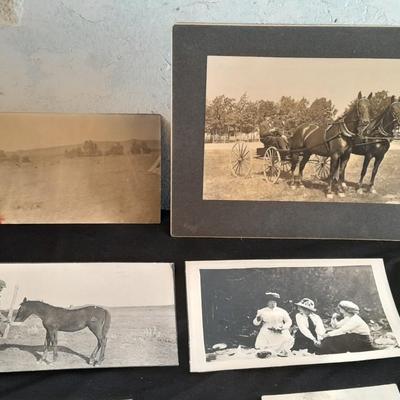 Antique black and white postcards Western Ranch life, and people