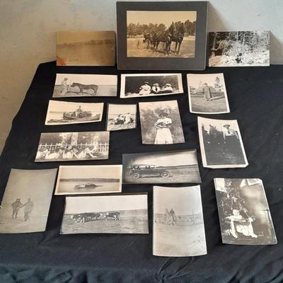 Antique black and white postcards Western Ranch life, and people
