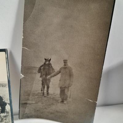 Antique black and white postcards Western Ranch life, and people