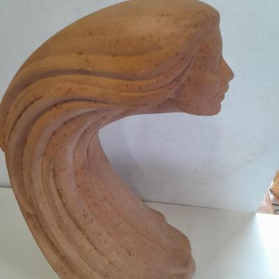 Larger Ceramic Native American Wind Spirit Sculpture Indian Woman