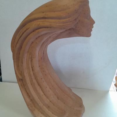Larger Ceramic Native American Wind Spirit Sculpture Indian Woman