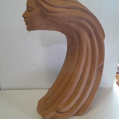 Larger Ceramic Native American Wind Spirit Sculpture Indian Woman