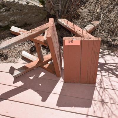 Two patio tables/ stools