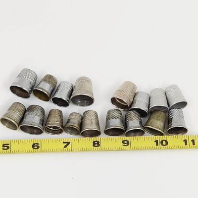 VINTAGE 16 PC THIMBLE COLLECTION