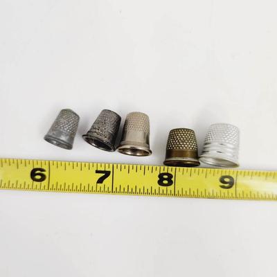 VINTAGE CHILD SIZE BUNDLE OF THIMBLES 5 PC