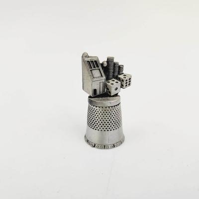 PEWTER CASINO THEMED THIMBLE