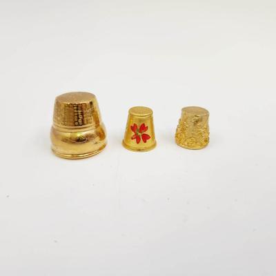 GOLD THEMED THIMBLE SET OF 3