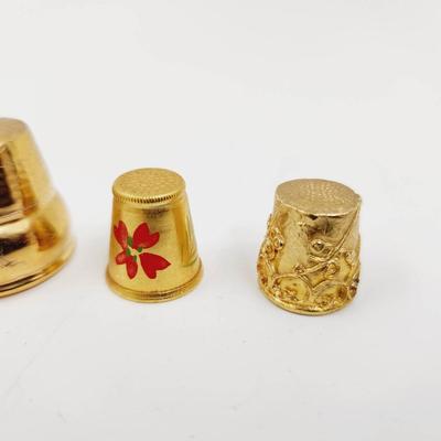 GOLD THEMED THIMBLE SET OF 3