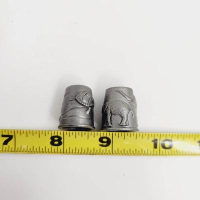 PEWTER ANIMAL THEMED SET OF THIMBLES