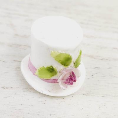 ENESCO PORCELAIN FLOWERED HAT THIMBLE