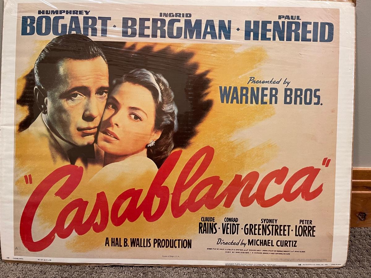 Casablanca movie poster | EstateSales.org