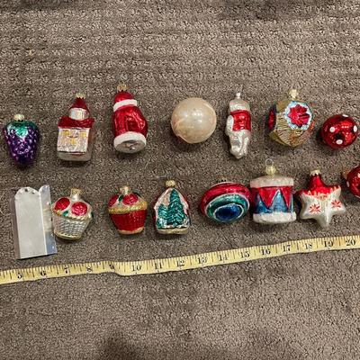 Christmas decorations. Older, most ornaments.