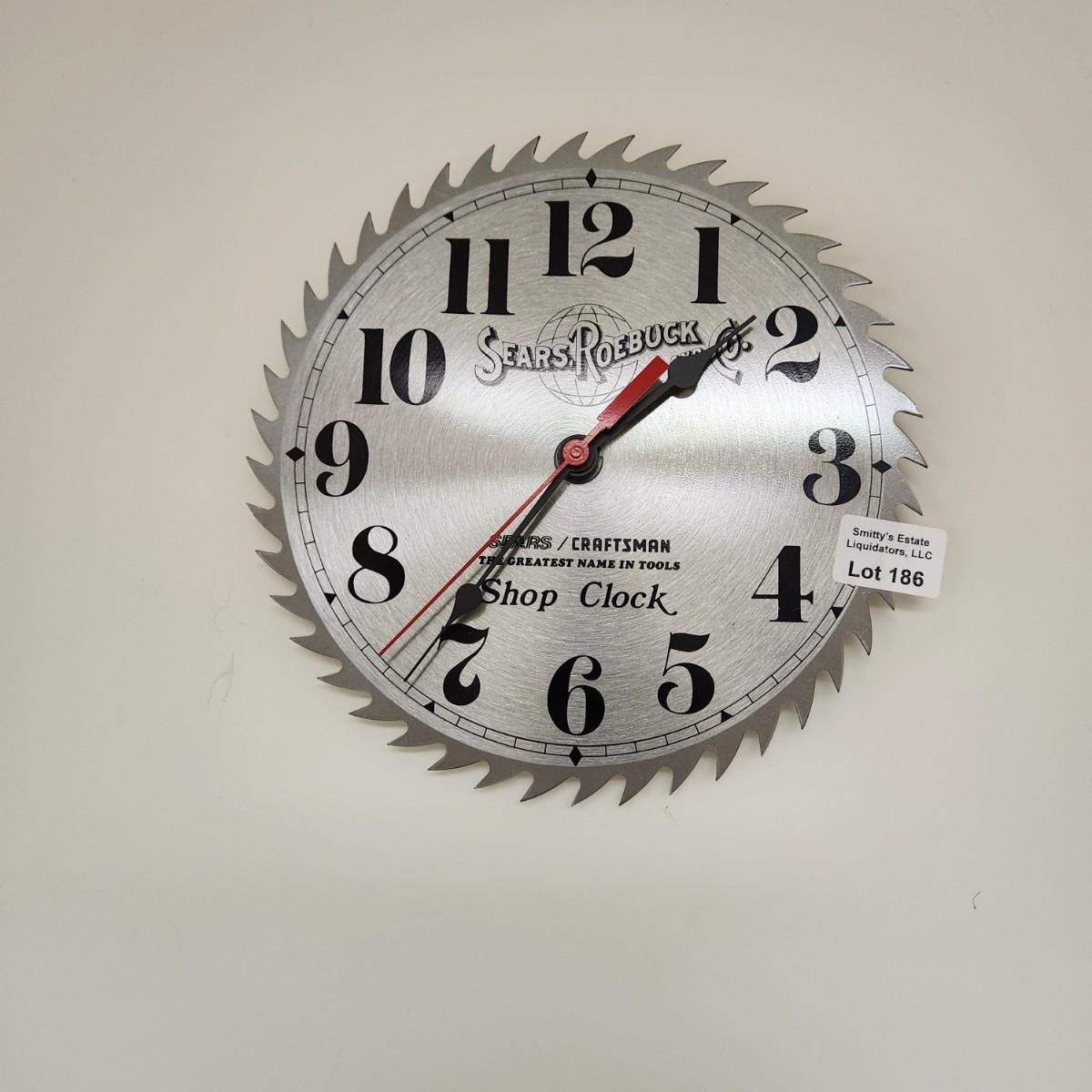 Vintage Sears Craftsman Roebuck Saw Blade Shop Clock Working