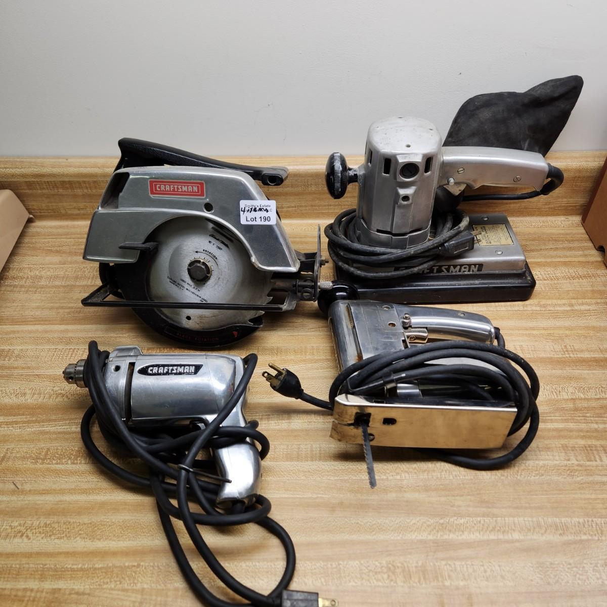 Lot of 4 Vintage Sears Craftsman Power Tools All tested working