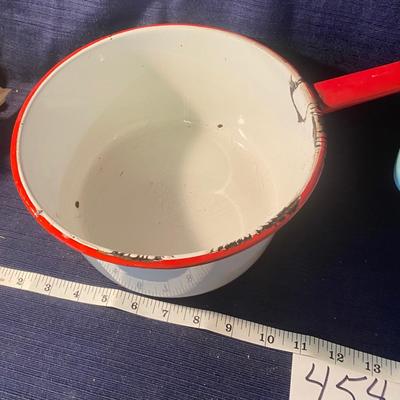 Vintage Enamel Pot And Pan