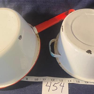 Vintage Enamel Pot And Pan