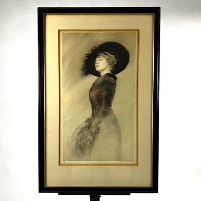 1302 Pair of French Aquatint/Drypoint Signed Drian Etienne Adrien (1885-1961) Portraits