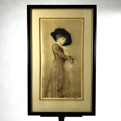 1302 Pair of French Aquatint/Drypoint Signed Drian Etienne Adrien (1885-1961) Portraits