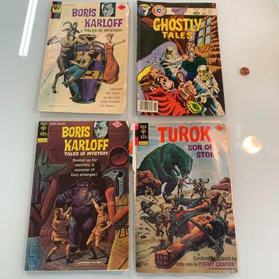 #489 Boris Karloff, Turok Sone of Stone and Ghostly Tales Comics