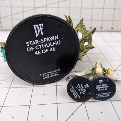 #542 DND Figure Set DF: Star-Spawn of Cthulhu, Thrune Enforcer, Celestial Trumpeter