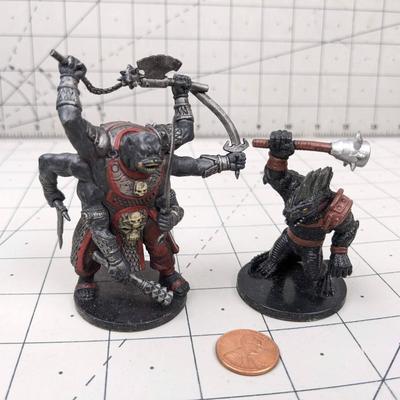 #569 DND Figure: Blackscale Lizard Folk and Aspect of Hextor