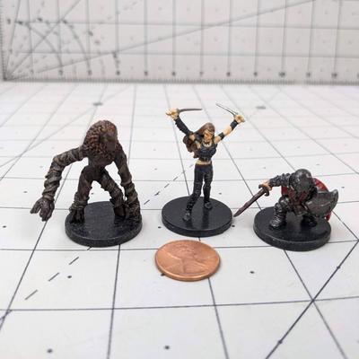 #595 DND Figures: Black Woods Dryad, Doomguard and Dwarf Mercenary