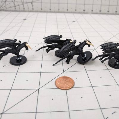 #621 DND Figures: Four Small Black Dragons