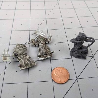#641 Three Misc. Metal DND Figures