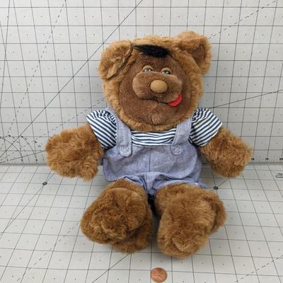 #682 Vintage Stuffed Bear in Overalls