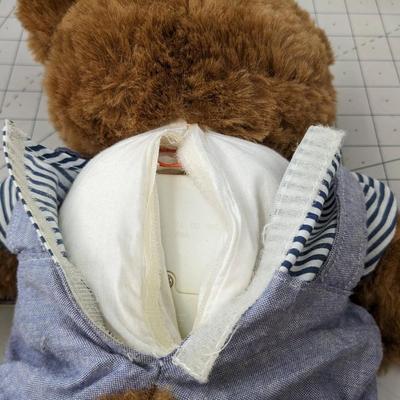 #682 Vintage Stuffed Bear in Overalls
