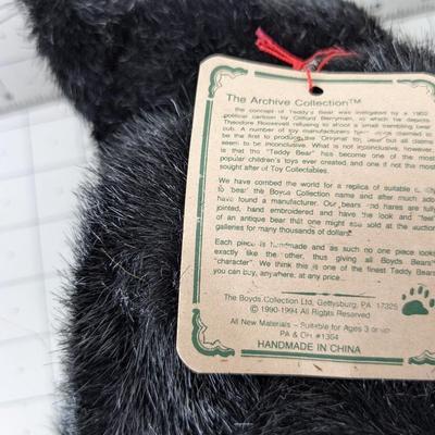 #725 Boyd's Black Bowtie Teddy Bear