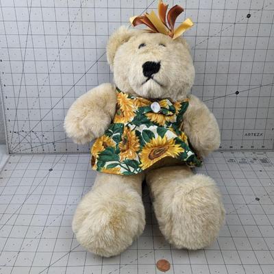 #745 Sunflower Stuffed Brown Bear