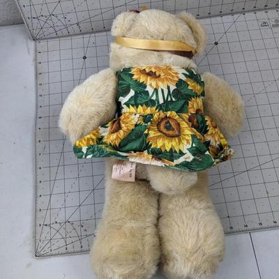 #745 Sunflower Stuffed Brown Bear