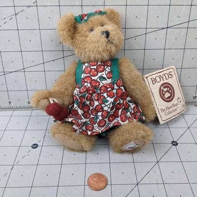 #762 Boyds Bears Cherry Dress and Bow