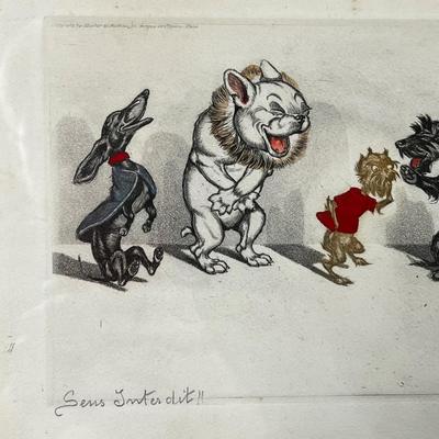 1307 Russian Hand Colored Etching Illustrationâ€™s â€œDirt Dogs In Parisâ€ Signed Boris Oâ€™Klein (1893-1985)