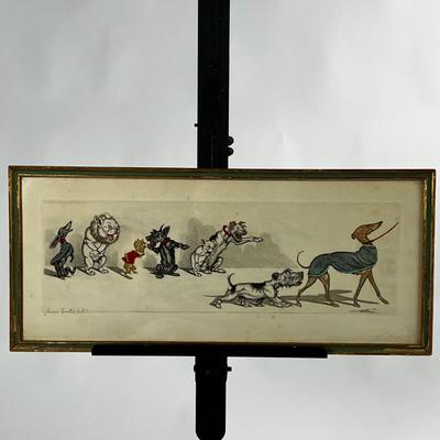 1307 Russian Hand Colored Etching Illustrationâ€™s â€œDirt Dogs In Parisâ€ Signed Boris Oâ€™Klein (1893-1985)
