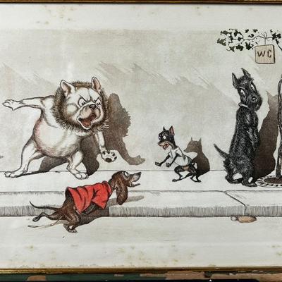 1307 Russian Hand Colored Etching Illustrationâ€™s â€œDirt Dogs In Parisâ€ Signed Boris Oâ€™Klein (1893-1985)