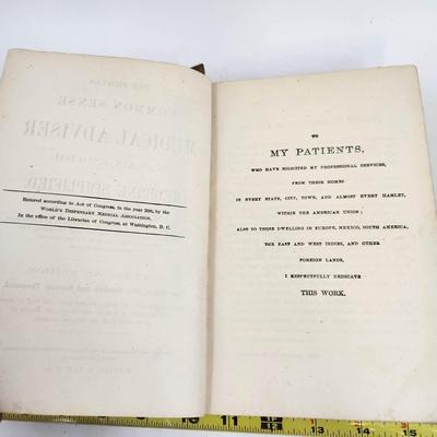 1895 THE PEOPLES COMMON SENSE MEDICAL ADVISOR IN PLAIN ENGLISH BY RV PIERCE MD - SIGNED BY AUTHOR - HARDBACK BOOK
