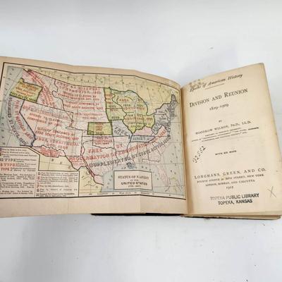 1912 EPOCHS OF AMERICAN HISTORY BY WOODROW WILSON PHD LLD HARDBACK BOOK