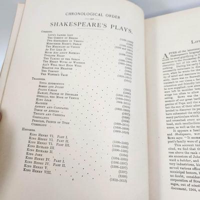 1889 SHAKESPEARE WORKS HARDBACK BOOK - SUCH HISTORY