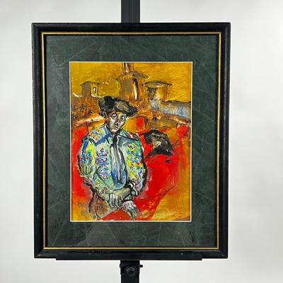 1309 Original Oil Painting of Bull Fight Daniel Mistrik