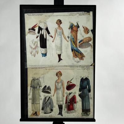 1310 Framed Set of Pollyâ€™s Paper Playmates from The Sunday Star Washington D.C. 1911