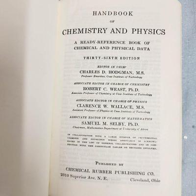 36TH EDITION OF CHEMISTRY & PHYSICS HARDBACK BOOK